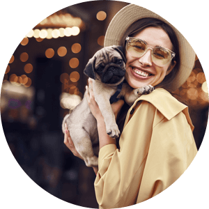 girl with dog